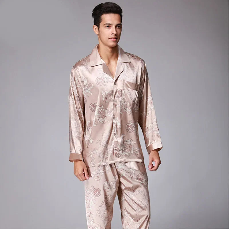 Luxury Men's Silk Paisley Pattern Pyjamas