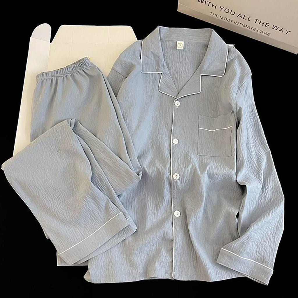Autumn Solid Simple Men's Pyjama Set