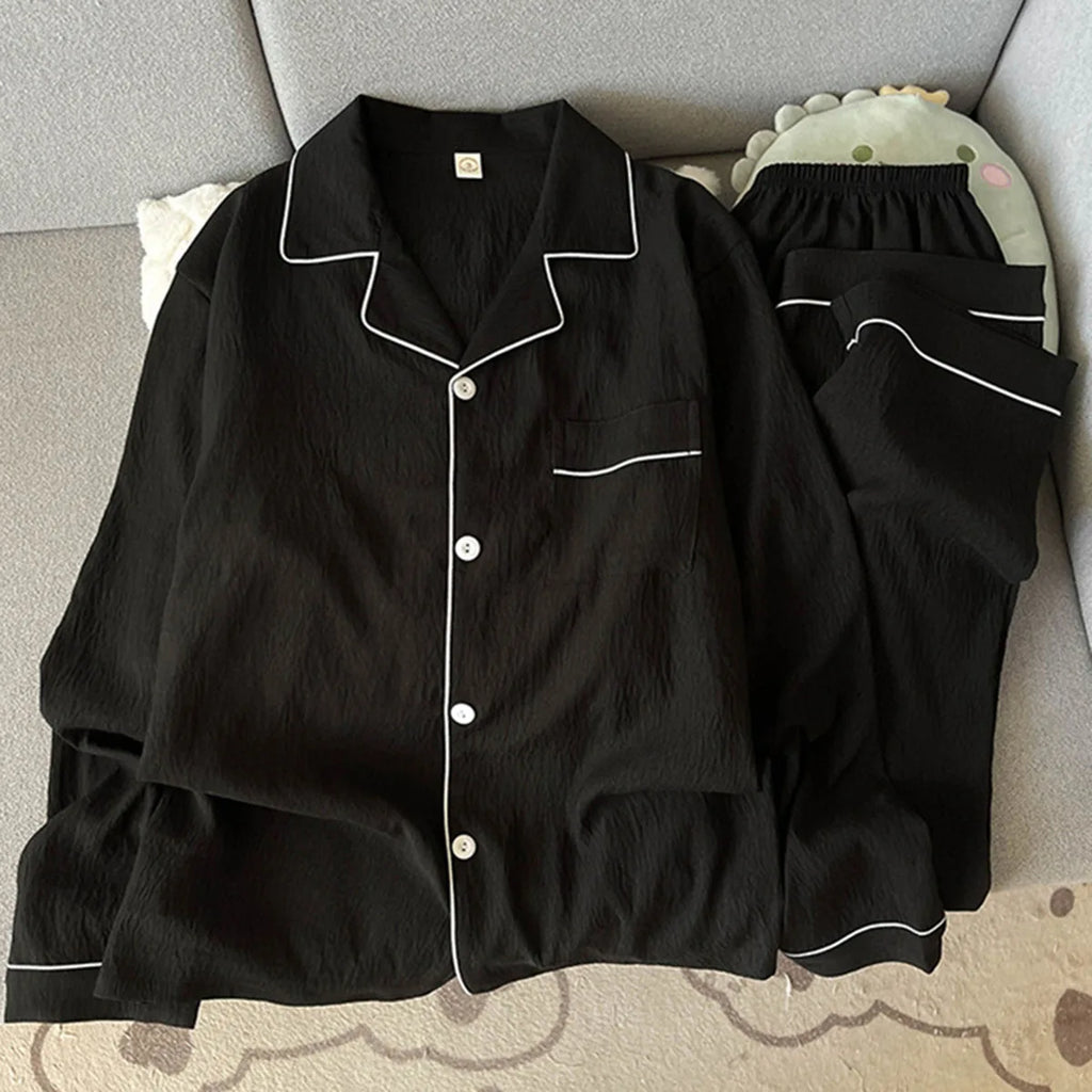 Autumn Solid Simple Men's Pyjama Set