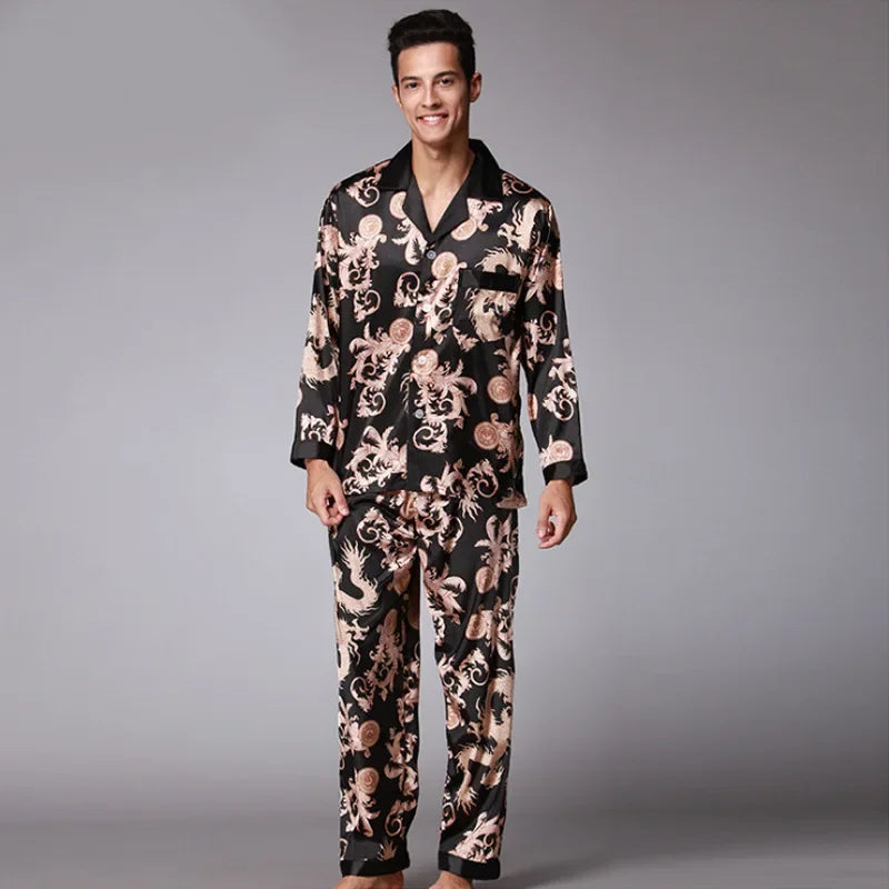 Luxury Men's Silk Paisley Pattern Pyjamas