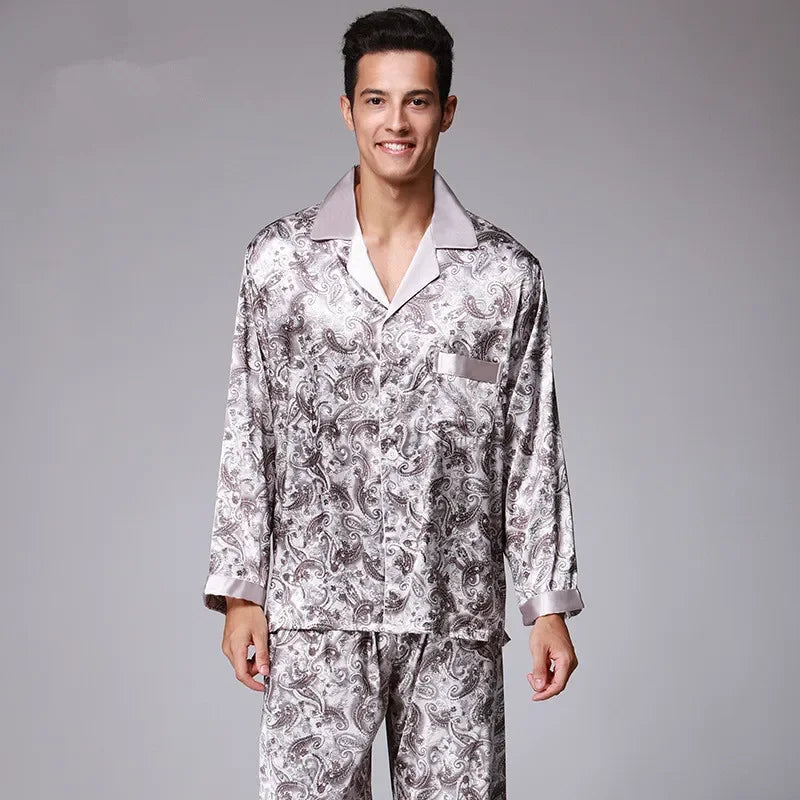 Luxury Men's Silk Paisley Pattern Pyjamas