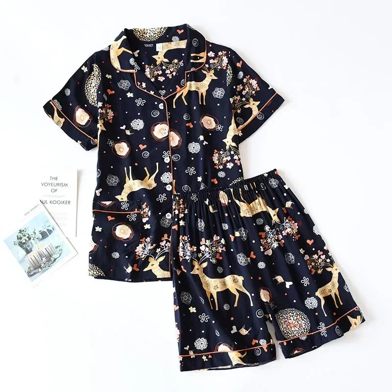 Elegant 100% Viscose Long-sleeved Ladies Pyjamas Set