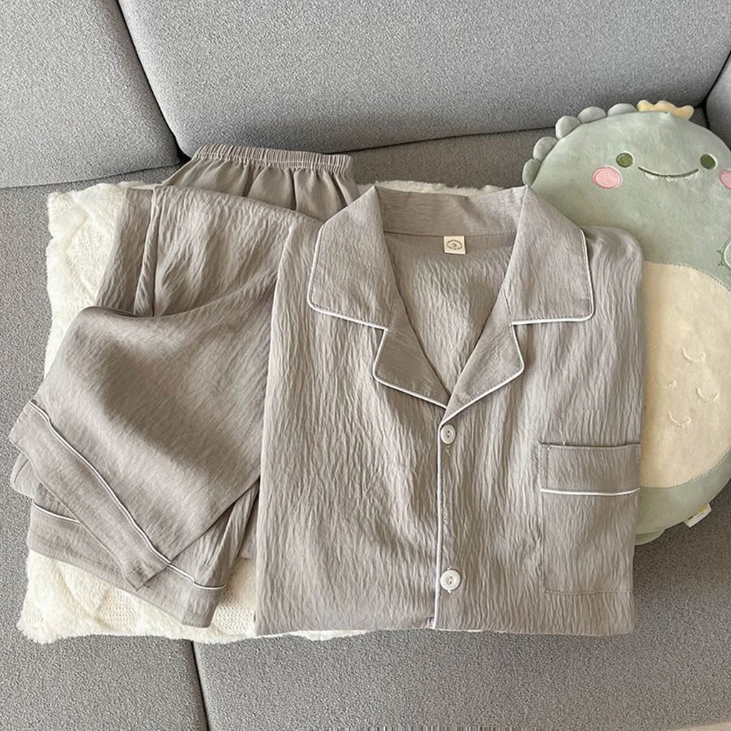 Autumn Solid Simple Men's Pyjama Set