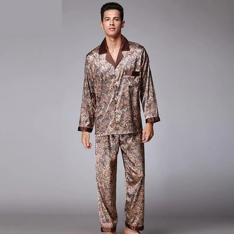 Luxury Men's Silk Paisley Pattern Pyjamas