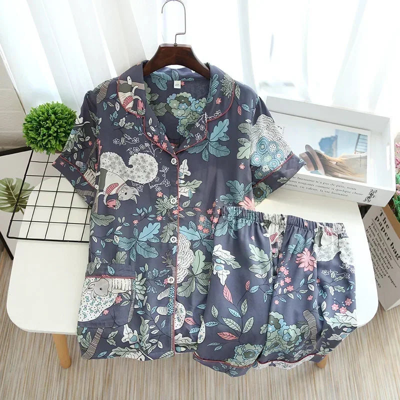 Elegant 100% Viscose Long-sleeved Ladies Pyjamas Set