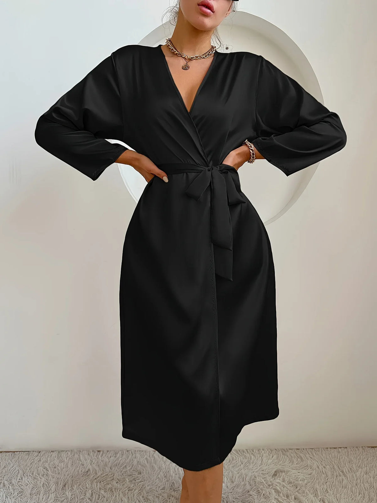 Elegant Silky Women's Satin Robe
