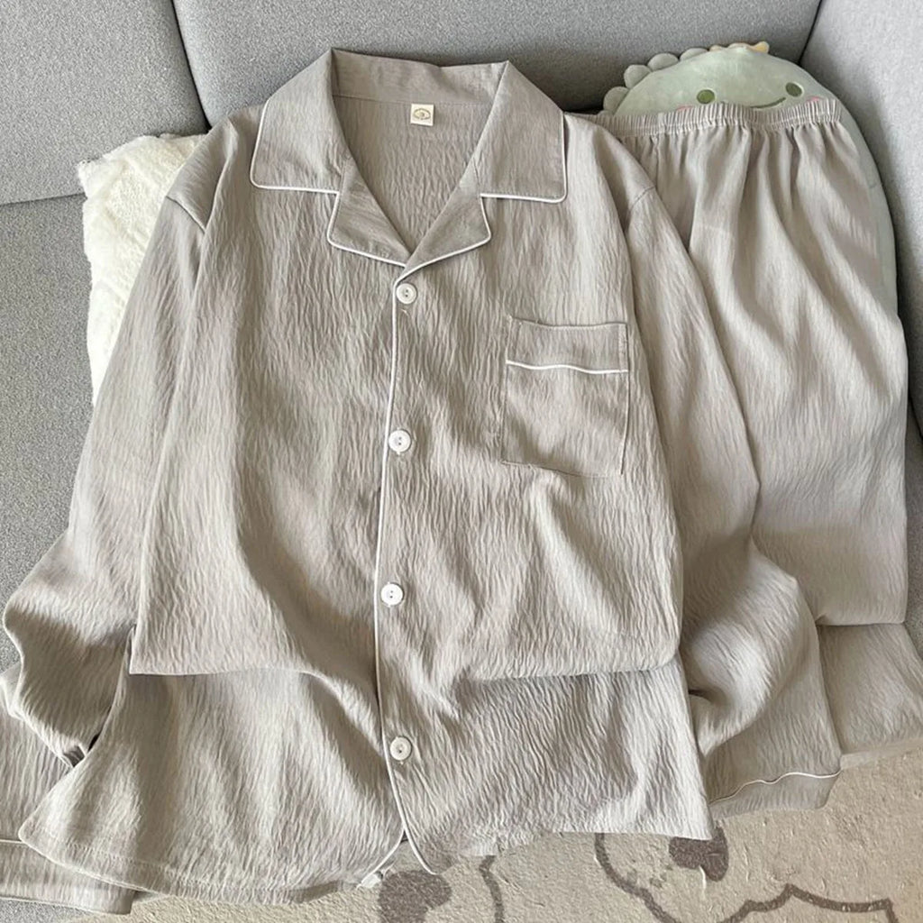 Autumn Solid Simple Men's Pyjama Set