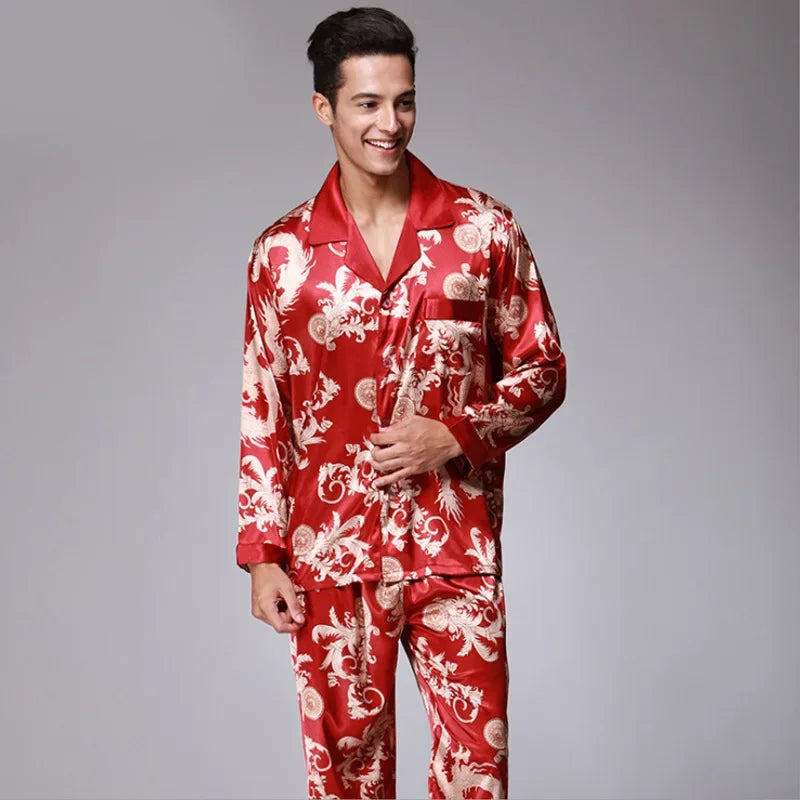 Luxury Men's Silk Paisley Pattern Pyjamas